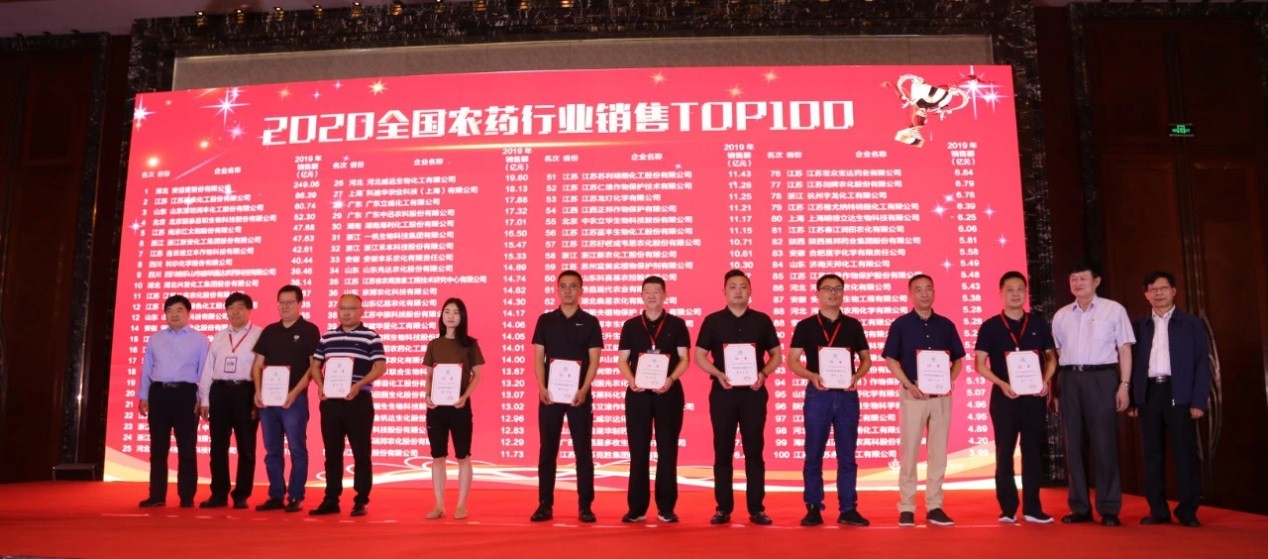 2020全国农药行业销售TOP100隆沉揭晓 ——67318.顶级游戏股份再创佳绩位列榜单第十五名